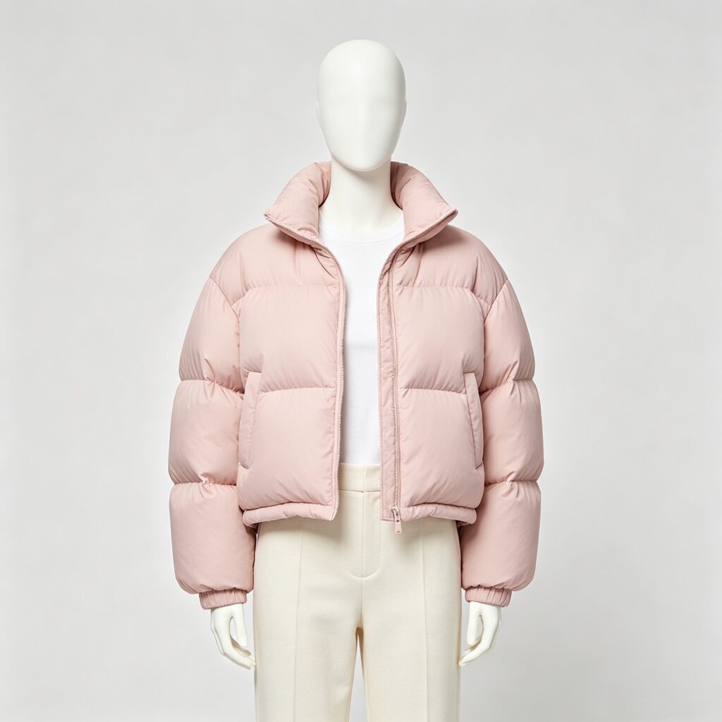 Blush Cropped Down Jacket