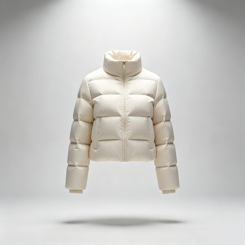 Ivory Cropped Down Jacket