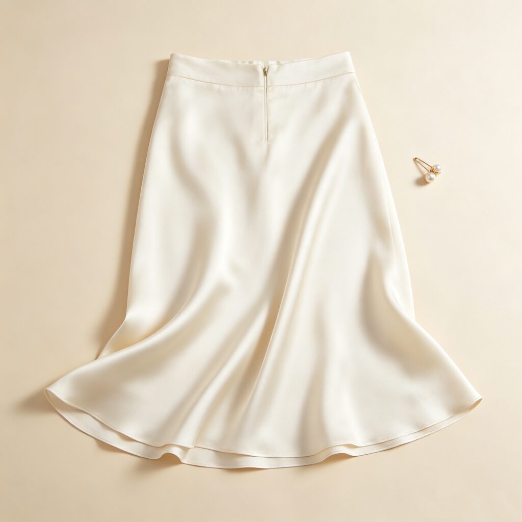 Ivory Satin Skirt